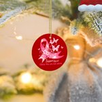 Personalised Pink Ribbon Butterfly Beating Breast Cancer Christmas Ornament with Name Christmas Tree Decor Gift for Women Cancer Fighter
