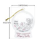 Ornement de Noël personnalisé en forme de boule de neige en acrylique avec nom et adresse Cadeau de Noël pour la famille et les enfants