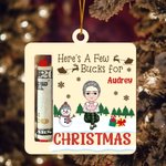 Personalised Cartoon Character Snowman Wooden Money Holder Christmas Ornament with Name Christmas Tree Hanging Decor Gift for Family