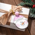 Henkilökohtainen käsin maalattu Pom Pom Hat puinen lumiukko joulukoriste nimellä söpö joulukuusi sisustus festivaali lahja perheelle lapsille