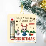 Personalised Cartoon Character Snowman Wooden Money Holder Christmas Ornament with Name Christmas Tree Hanging Decor Gift for Family