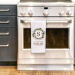Asciugamano da cucina personalizzato in cotone al 100% con iniziali e nome, super assorbente, regalo di Natale per la famiglia ospitante.