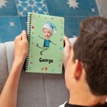 Personalized Avatar Cartoon Pattern 120 Pages A5 Lined Spiral Notebook with Name and Initial Birthday Gift for Boys Girls