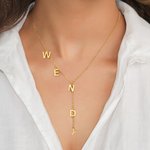Gepersonaliseerde sierlijke Lariat Y-ketting met 3-9 initialen Moederdag Verjaardag Valentijnsdag Cadeau voor vrouwen
