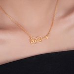 Personalized Dainty Hollow Violin Pendant Necklace with Name Music Jewelry Birthday Anniversary Gift for Violinist Violin Lovers