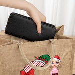 Personalizada Navidad Inicial Caricatura Personaje Ecológico Bolsa de Yute con Nombre Regalo de Navidad para la Familia Amigo