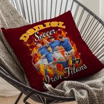 Personalized 1-5 Photo Brilliant Lightning Baseball Football Throw Pillow Cover with Name Home Decor Birthday Gift for Sports Lover