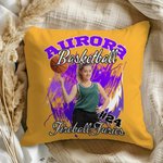 Personalized 1-5 Photo Brilliant Lightning Baseball Football Throw Pillow Cover with Name Home Decor Birthday Gift for Sports Lover