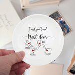 Personalised Long Distance State to State Map Ceramic Trinket Jewellery Dish with 2-4 Names Christmas Moving Away Gift for Women