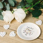 Personalised Long Distance State to State Map Ceramic Trinket Jewellery Dish with 2-4 Names Christmas Moving Away Gift for Women