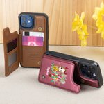 Personalizzato Cartoon Girl Glitter Bow Christmas Tree Pelle Flip Portafoglio Phone Case con portacarte e blocco RFID regalo per la famiglia amico