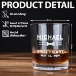 Personalized Bow Tie Monogram 10oz Whiskey Rocks Glass with Engraved Name and Date Birthday Wedding Gift for Men Groomsman