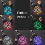Personalisierter Pfote Knochen LED Acryl Hundehalsband-Anhänger mit Namen Hundeschild Nachtsicherheit Spaziergang Camping Geschenk für Tierliebhaber