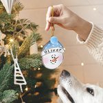 Henkilökohtainen käsin maalattu Pom Pom Hat puinen lumiukko joulukoriste nimellä söpö joulukuusi sisustus festivaali lahja perheelle lapsille