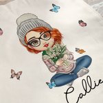 Sac en toile avec nom pour la fête des mères Cadeau de Noël pour les femmes