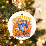 Personalised Colourful Flame Lightning 1-5 Photos Collage Ceramic Ornament with Name Christmas Tree Decor Team Gift for Sports Lovers Players