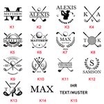 Personalisierter PU-Leder Golfball- und Tee-Beutel mit Golfschläger-Muster Namen Tragbares Sportzubehör mit Gürtelclip Geburtstag Geschenk für Golfer