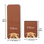 Marque-page Magnétique en Cuir Personnalisé avec Nom et Motif d'Animal de Compagnie Cadeau Anniversaire pour Amoureux de Lecture