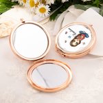 Personalizado Nacimiento Flor Ramo Cartoon Carácter Bolsillo Espejo de maquillaje con nombre Cumpleaños Dama de honor Regalo para Mujeres Niñas
