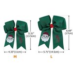 Personalized Elk Penguin Christmas Element Bow with Letter Monogrammed Christmas Birthday Gift for Girl