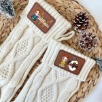 Henkilökohtainen Snowman Santa Initial Cartoon Pu Leather Patch joulusukka nimellä takka festivaali puolue sisustus lahja perheelle lapsille