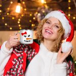 Personalised Cute Carrot Snowman 12oz Enamel Mug with Name Birthday Christmas Gift for Family Kids