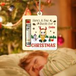 Personalised Cartoon Character Snowman Wooden Money Holder Christmas Ornament with Name Christmas Tree Hanging Decor Gift for Family