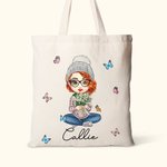 Sac en toile avec nom pour la fête des mères Cadeau de Noël pour les femmes