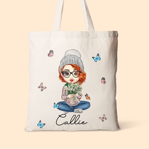 Sac en toile avec nom pour la fête des mères Cadeau de Noël pour les femmes