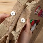 Personalizada Navidad Inicial Caricatura Personaje Ecológico Bolsa de Yute con Nombre Regalo de Navidad para la Familia Amigo