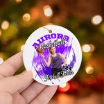 Personalised Colourful Flame Lightning 1-5 Photos Collage Ceramic Ornament with Name Christmas Tree Decor Team Gift for Sports Lovers Players