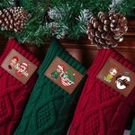 Henkilökohtainen Snowman Santa Initial Cartoon Pu Leather Patch joulusukka nimellä takka festivaali puolue sisustus lahja perheelle lapsille