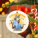 Personalised Colourful Flame Lightning 1-5 Photos Collage Ceramic Ornament with Name Christmas Tree Decor Team Gift for Sports Lovers Players
