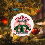 Personalised Colourful Flame Lightning 1-5 Photos Collage Ceramic Ornament with Name Christmas Tree Decor Team Gift for Sports Lovers Players