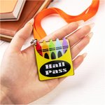 Personalisierte Acryl Klassenzimmer Hall Pässe Glitter niedlichen Element Namensschild mit abnehmbaren Lanyard Schule liefert Geschenk für Lehrer Stud