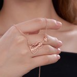 Personalized Dainty Hollow Violin Pendant Necklace with Name Music Jewelry Birthday Anniversary Gift for Violinist Violin Lovers