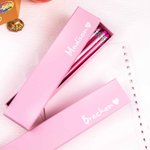 Personalised Fashion Doll Theme Box of 12 HB Pencils with Name and Rubber Pink Stationery Set Back to School Gift for Kids Girls