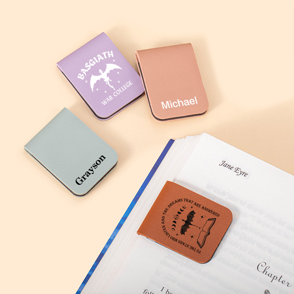 Marque-page magnétique en cuir avec nom Cadeau d'anniversaire pour les rats de bibliothèque amoureux des dragons