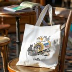 Personalizado lindo perro gato medicina botella bolsa de lona con nombre regalo de cumpleaños para los amantes de las mascotas