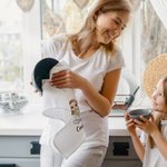 Personalised Cartoon Family Birth Flower 100% Cotton Absorbent Waffle Tea Towel with  Name Kitchen Decor Birthday Housewarming Gift for Mom Grandma