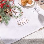 Asciugamano da cucina personalizzato in cotone al 100% con iniziali e nome, super assorbente, regalo di Natale per la famiglia ospitante.