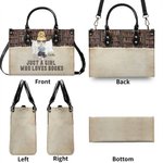 Borsa tote personalizzata con nome e personaggio cartone animato Just A Girl Who Loves Books regalo per compleanno e giorno della lettura per donne