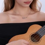 Personalized Dainty Hollow Violin Pendant Necklace with Name Music Jewelry Birthday Anniversary Gift for Violinist Violin Lovers