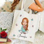 Sac en toile avec nom pour la fête des mères Cadeau de Noël pour les femmes