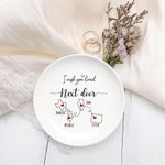 Personalised Long Distance State to State Map Ceramic Trinket Jewellery Dish with 2-4 Names Christmas Moving Away Gift for Women