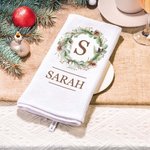 Asciugamano da cucina personalizzato in cotone al 100% con iniziali e nome, super assorbente, regalo di Natale per la famiglia ospitante.