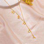 Gepersonaliseerde sierlijke Lariat Y-ketting met 3-9 initialen Moederdag Verjaardag Valentijnsdag Cadeau voor vrouwen