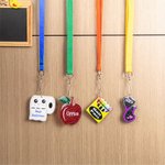 Personalisierte Acryl Klassenzimmer Hall Pässe Glitter niedlichen Element Namensschild mit abnehmbaren Lanyard Schule liefert Geschenk für Lehrer Stud