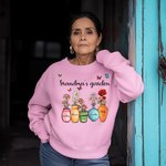 Personalized Grandma's Garden Butterfly Crewneck Sweatshirt with 1-10 Birth Flowers and Names Birthday Mother's Day Gift for Mom Grandma