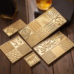 Personalisierte Lebensmittel-Grade graviert Messing Initial Whiskey Eiswürfelform Schale mit Stempel Designs und Zange Bar Zubehör Party Geschenk für 